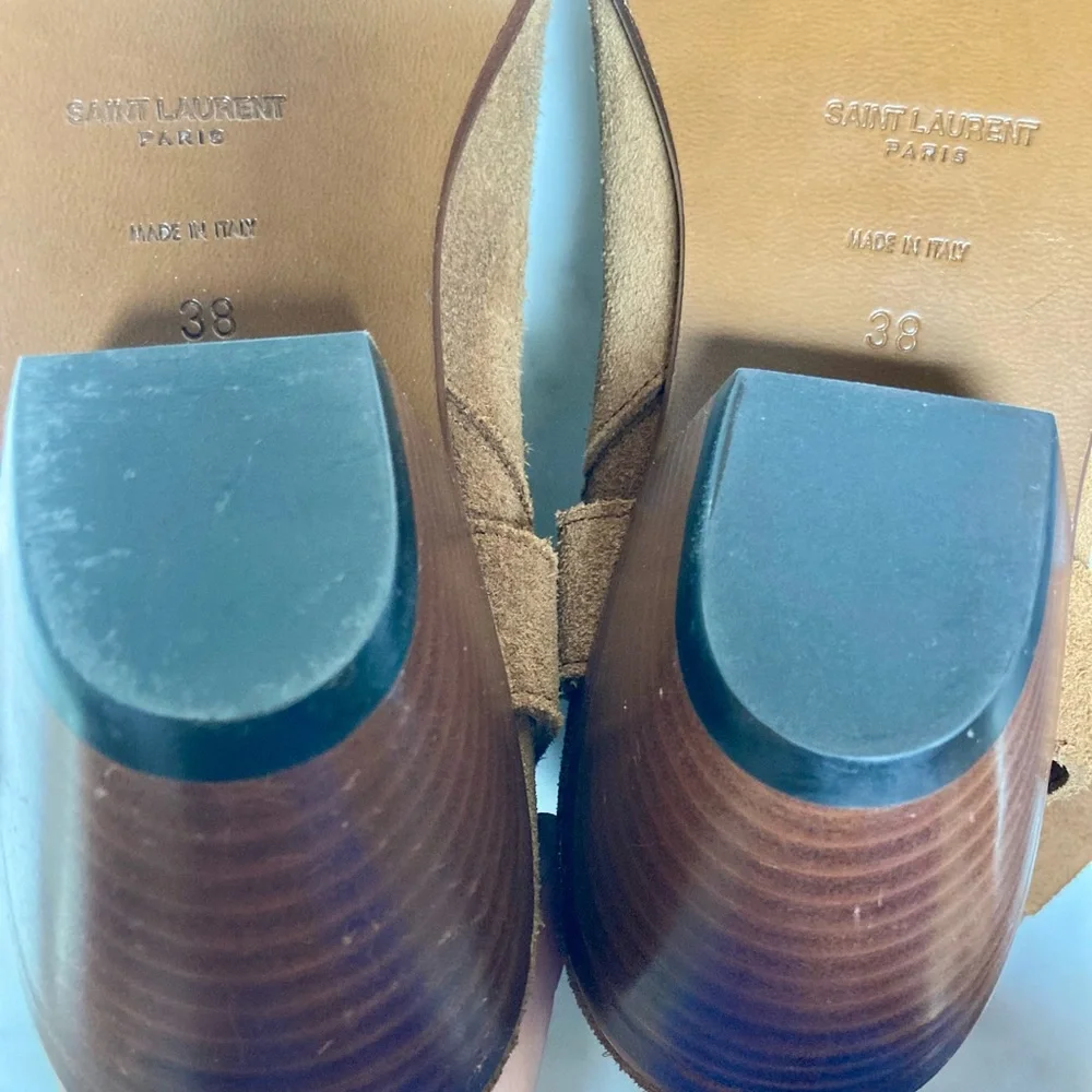 Saint Laurent Suede Ankle Western / Moto Boot. - Picture 2 of 14